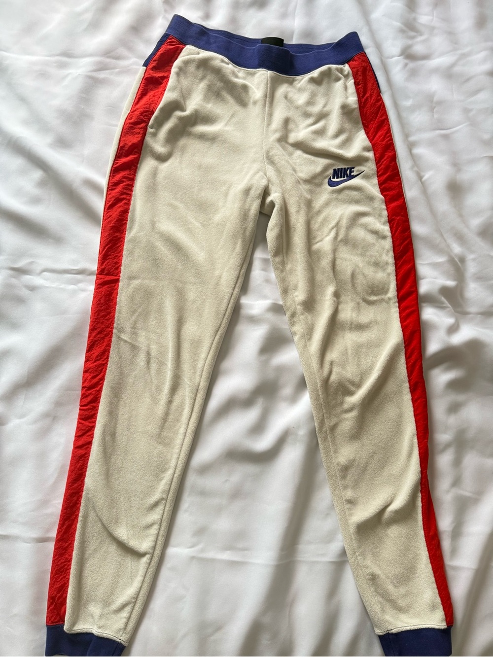 Nike Sportswear Polar Pants Women's size S White Red Blue Fleece
